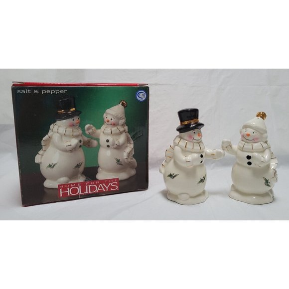 Home for the Holidays Other - Home for the Holidays 2004 Snowman Couple Salt & Pepper Shaker Set #56005